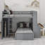 Lit mezzanine double avec lit autonome, tablettes, bureau et garde-robe-167959494