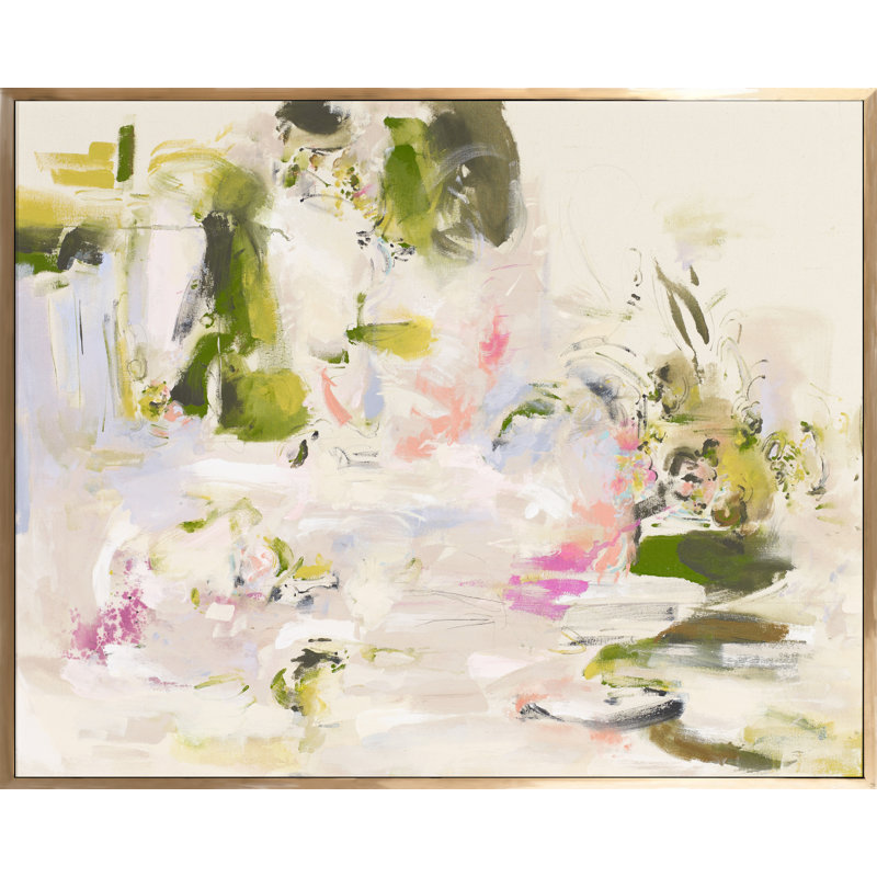 Lily Pond Painting, Gold Framed