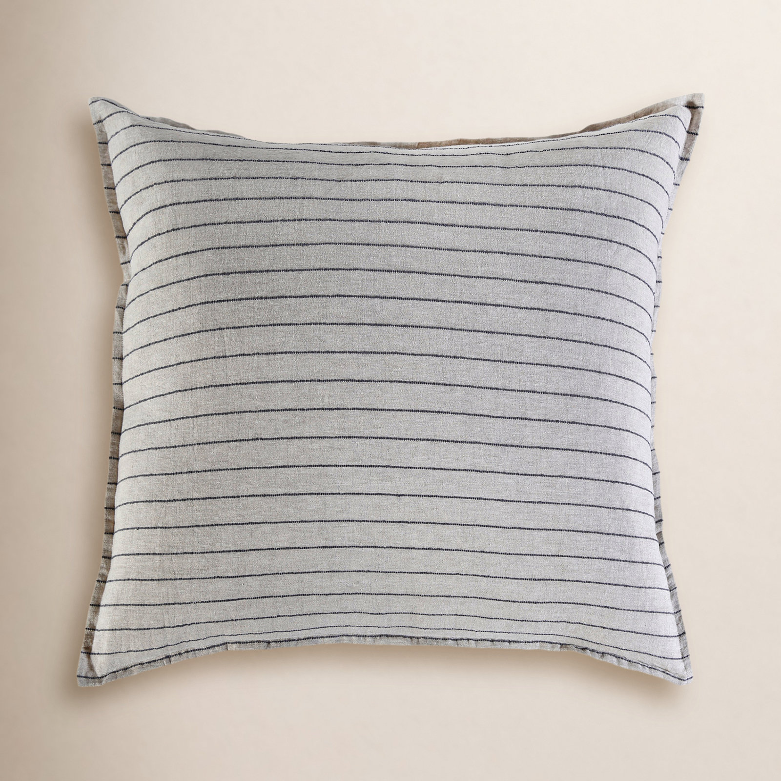 Blake Linen Shams, Euro, White/Ocean