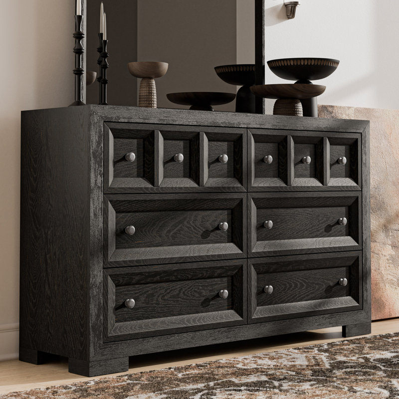 Schell 6-Drawer Dresser, Black
