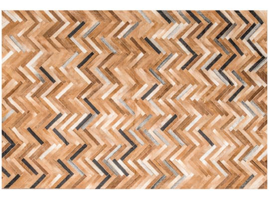 Art Hide Cowhide Area Rug in Orange, Rectangle 10' x 14'