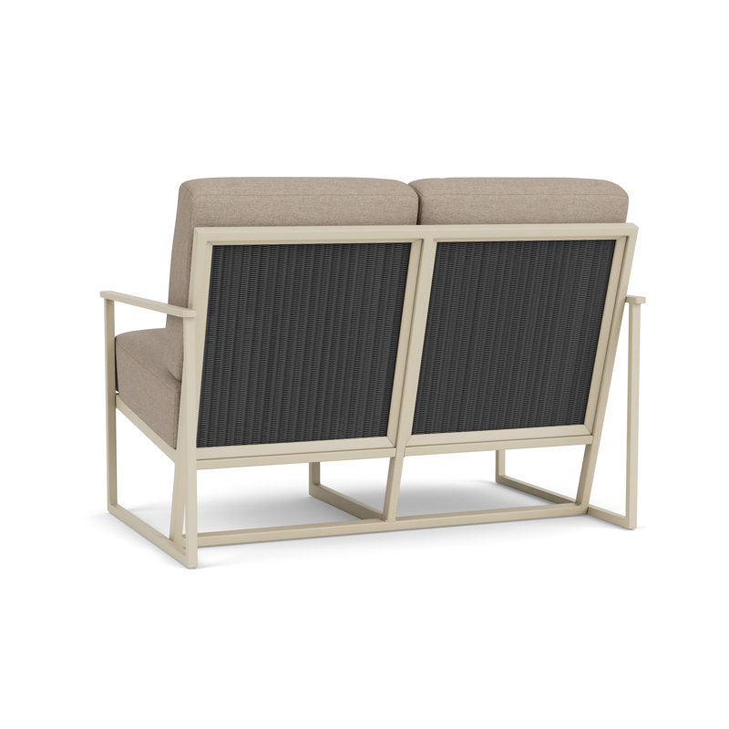 Summit Outdoor 2 - Seat Loveseat, White, Demo Oatmeal, Linen