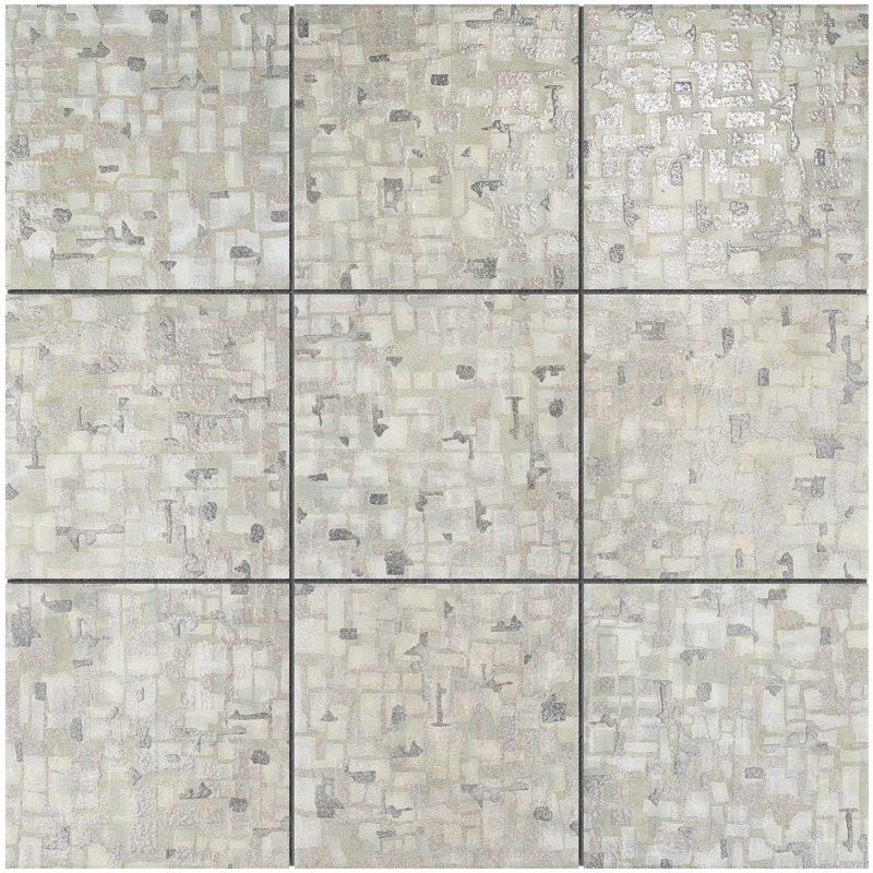 Charlotte 8.03 in. x 8.03 in. Textured Porcelain Floor and Wall Tile, Spring Silver