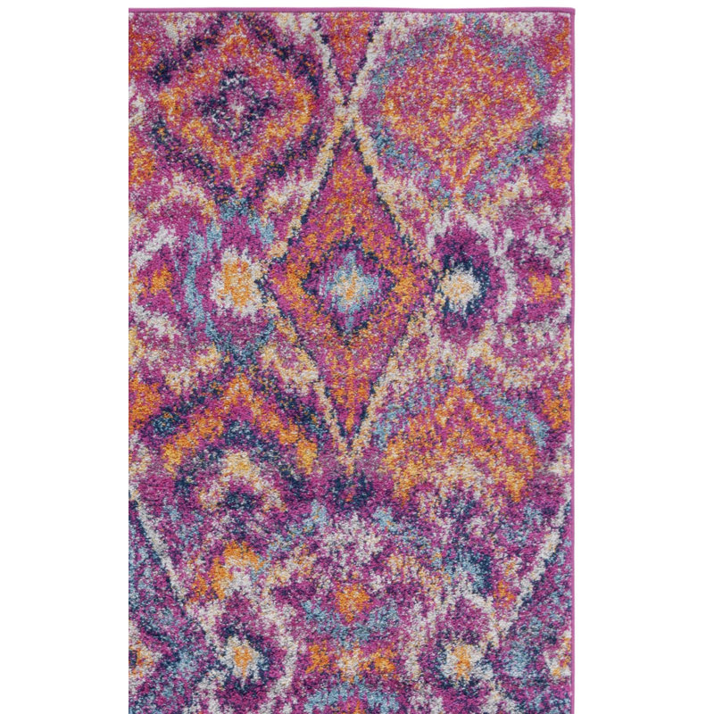 Tapis fuchsia Christa, Tapis de couloir 2 pi 3 po x 10 pi