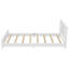 Base de lit plateforme simple avec tête de lit, base de lit plateforme en bois massif, lit de plancher avec lattes de support, blanc-2116207120