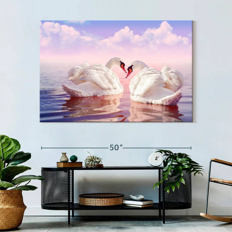 Brampt Two Swans, 34" H x 51" W