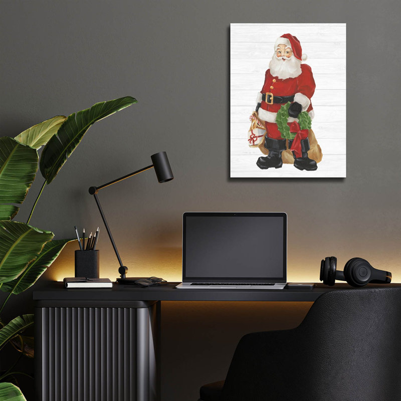 «Nostalgic Santa 1» par Ethan Harper, art mural en verre acrylique