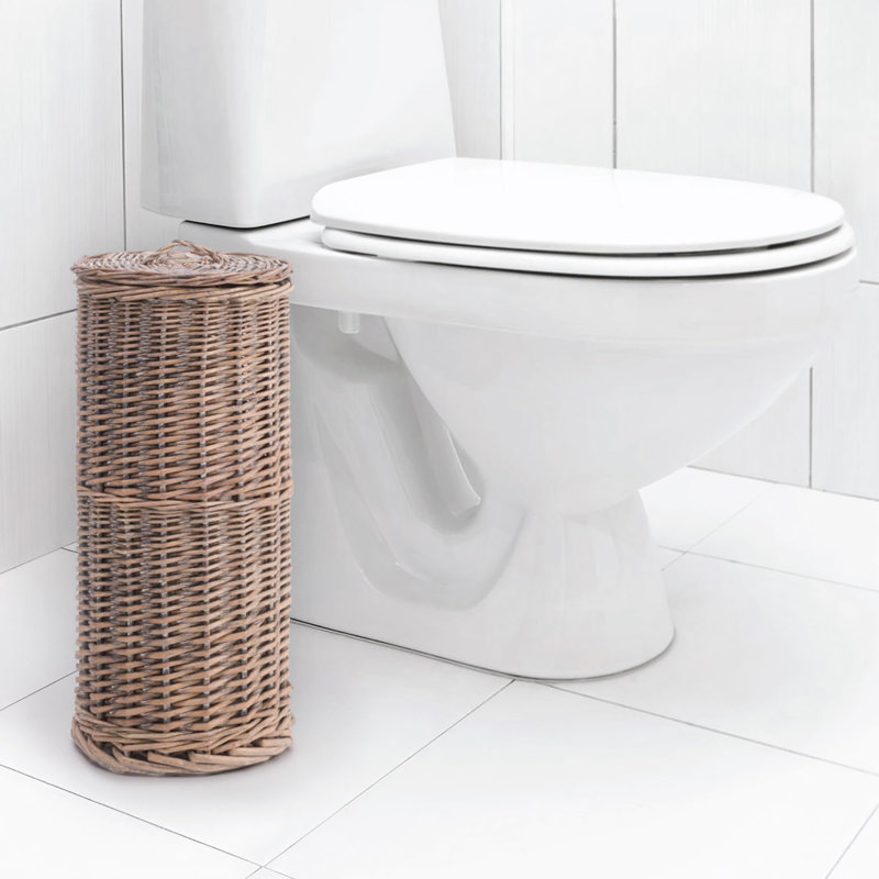 Free Standing Toilet Paper Holder, Antique Wash Natural