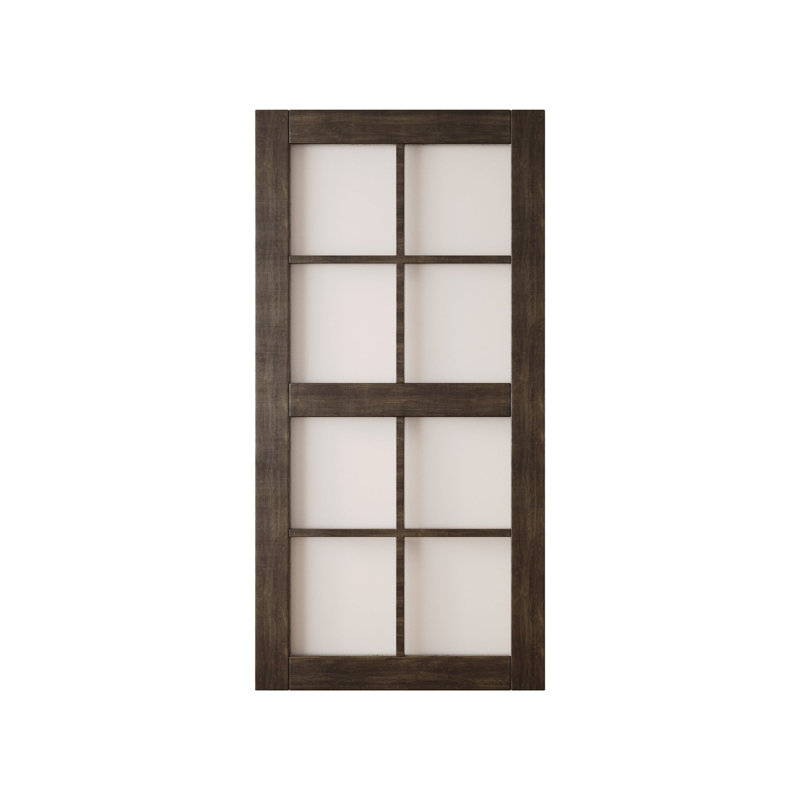 Porte de grange pré-finie non assemblée et pré-finie en verre ébène de 42 po x 80 po Homacer de 42 po x 80 po Homacer