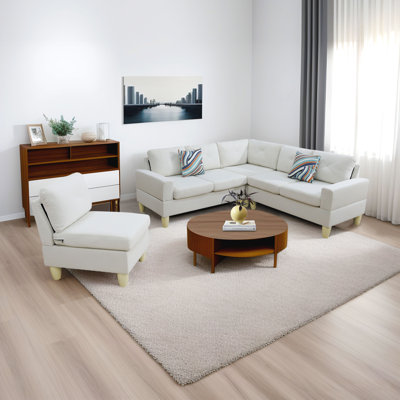 Modular 4-Piece Sectional Sofa – Customizable Corner Couch for Movie Nights & Family Gathering, Easy Rearrange Design, Multiple Colors Available by Latitude Run