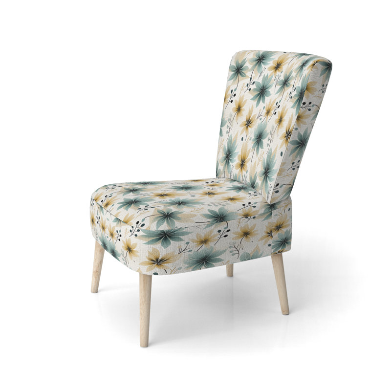 Chaise d'appoint rembourrée Teal & Beige