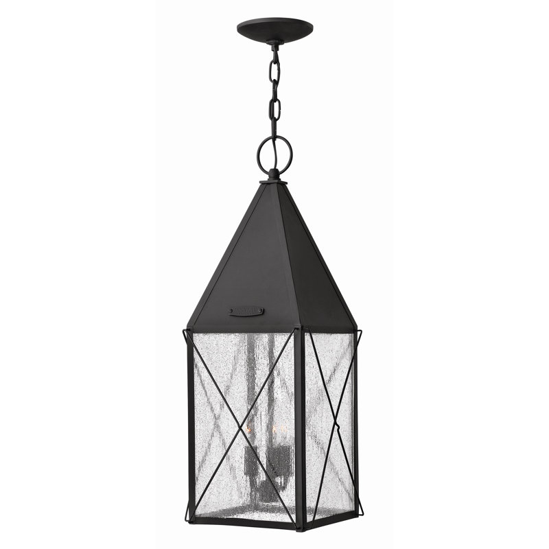 Vintage Matte Black Aluminum Outdoor Lantern with Clear Seedy Glass