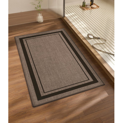Bathroom Rugs Mat 32X17, Ultra Thin Non Slip Bath Mat Quick Dry Absorbent Bath Mat For Bathroom Floor, (Dark Beige, 32"X17")