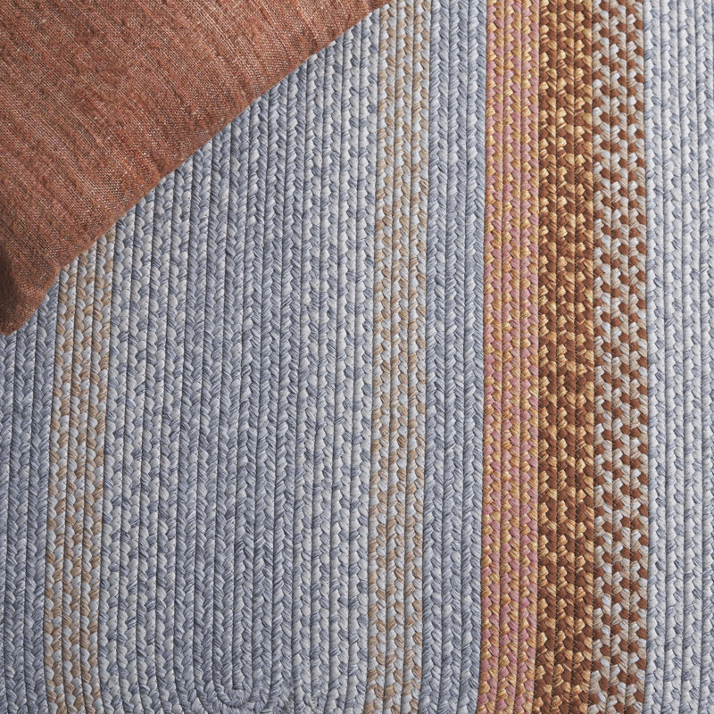 Tapis d'intérieur / extérieur géométrique tissé performance lavable à la machine Flewellyn, Ovale 5 pi x 8 pi