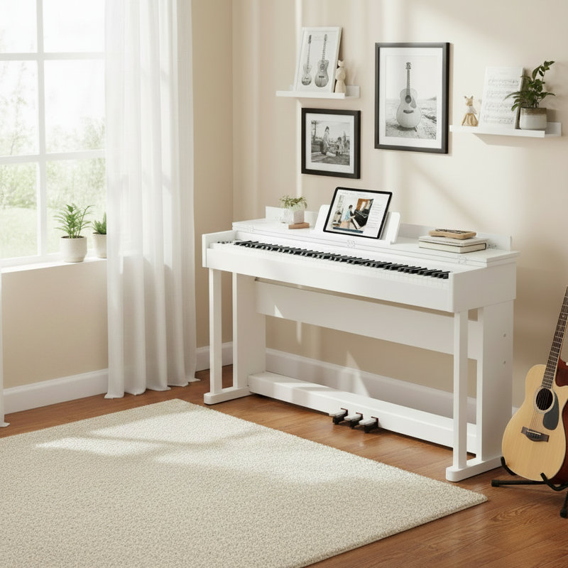 Ensemble d'instruments de musique en bois, Blanc
