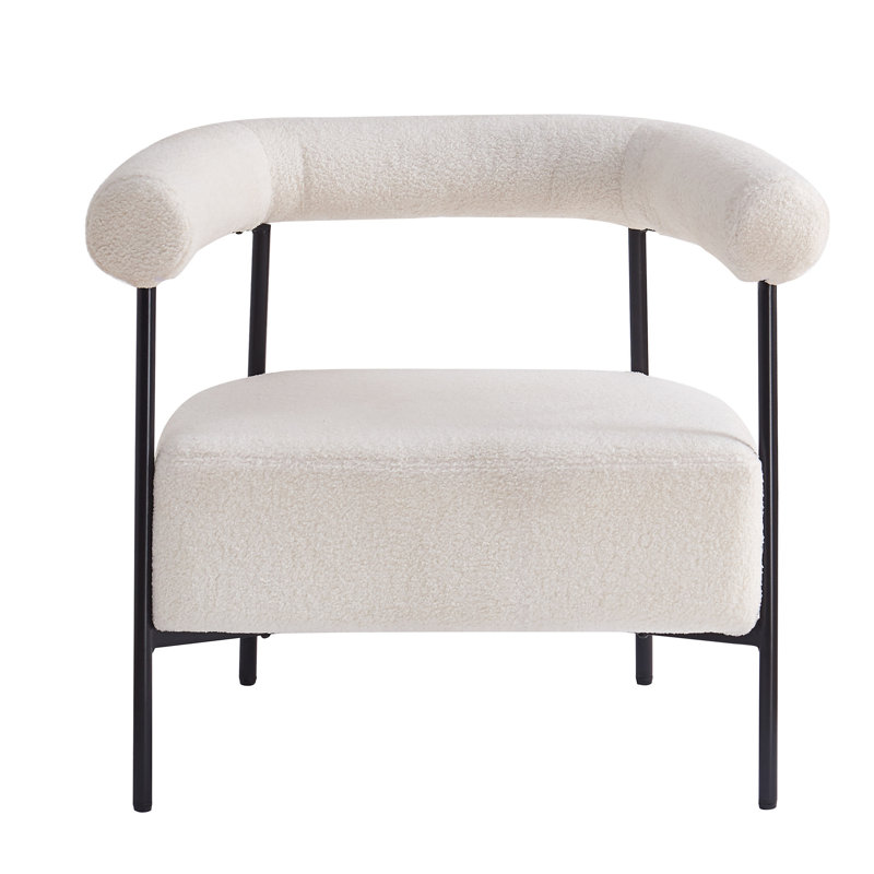 Fauteuil moderne en tissu blanc Boucle