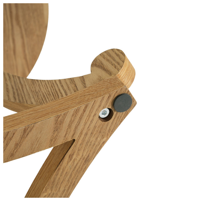 Table d'appoint ronde en bois naturel avec base en lattes courbées