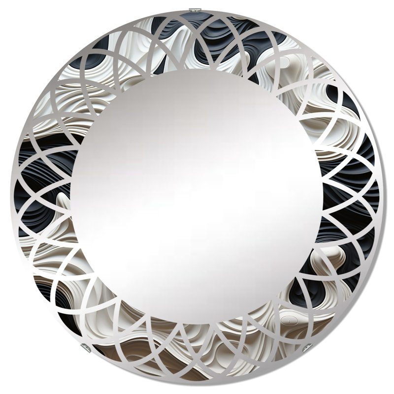Zirak - Miroir mural moderne rond, 32 po x 32 po