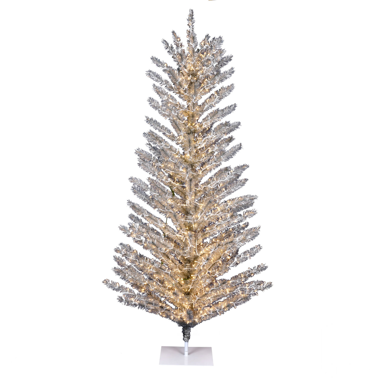 Vintage Aluminum Artificial Christmas Tree, 7', Warm White