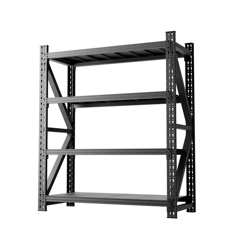 Étagère métallique robuste de 1814 kg (4000 lb) pour garage, dimensions : 175 cm (69 po) de hauteur x 150 cm (59 po) de largeur x 60 cm (23,6 po) de profondeur, réglable, avec 4 étagères verticales et dos ouvert, style industriel, idéale pour entrepôt.