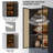 Gray Glass Display Cabinet with Storage for Collectibles, Wood 3-Tier Display Case with Glass Doors and 2 Drawers , Modern Hutch Curio Cabinet for Living Room and Kitchen-1165909203-1170448587