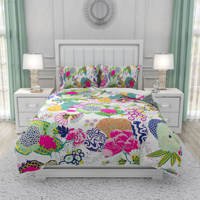 Bedding Sets Polyester Box Stitch Floral Duvet Cover & Insert