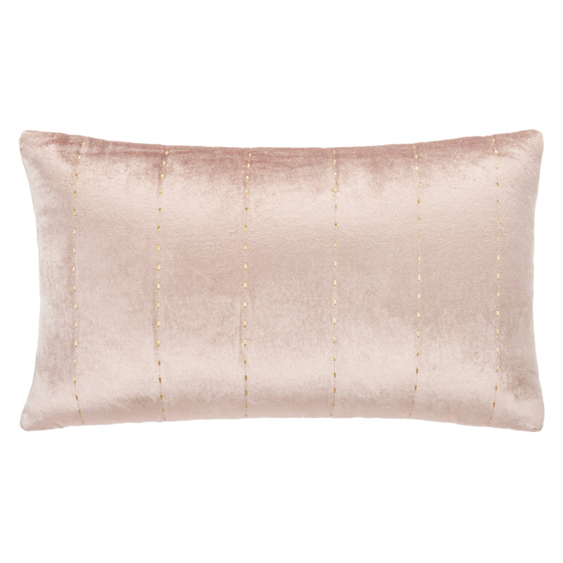 Embroidered Reversible Throw Pillow, Blush