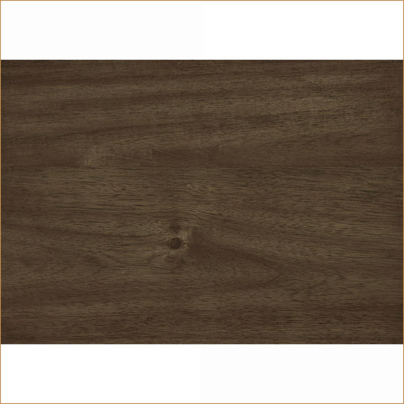 Table de chevet 2 tiroirs gris / brun antique avec placage d'acacia