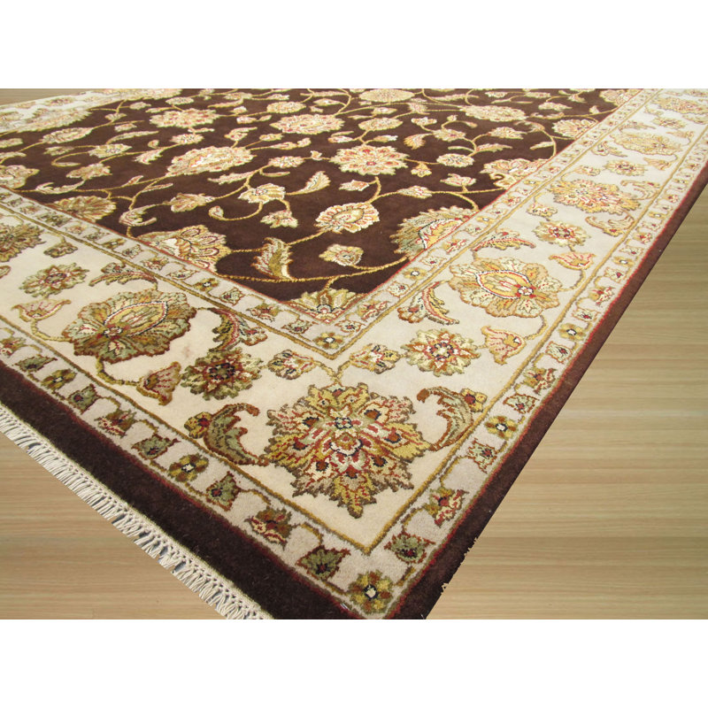 Tapis brun/beige noué la à la main