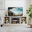 Grand support de rangement pour bureau de télévision avec bordure en faux pierre, console média avec rangement spacieux et design moderne