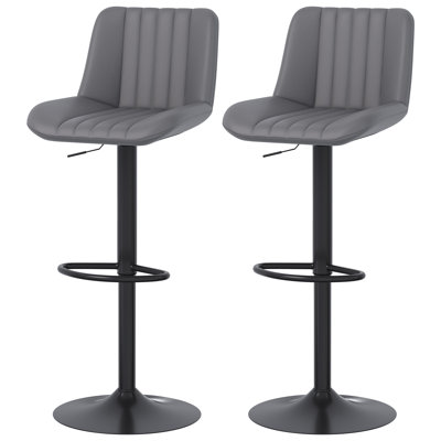Swivel Upholstered Leather Adjustable Height Counter Stool