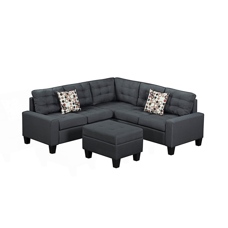 Canapé modulaire rembourré 6 pièces avec sièges confortables, Gris