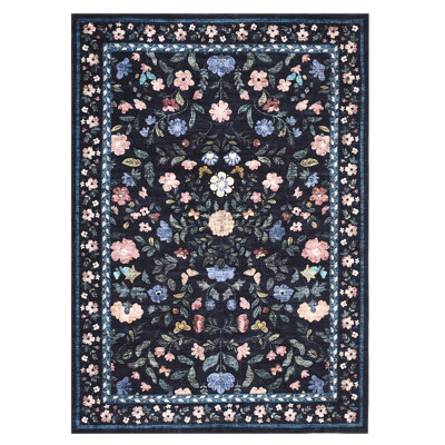 Washable Rugs Non Slip Area Rugs for Bedroom,Farmhouse Floral Carpets for Hallway,Dining Room,Bathroom,Nursery