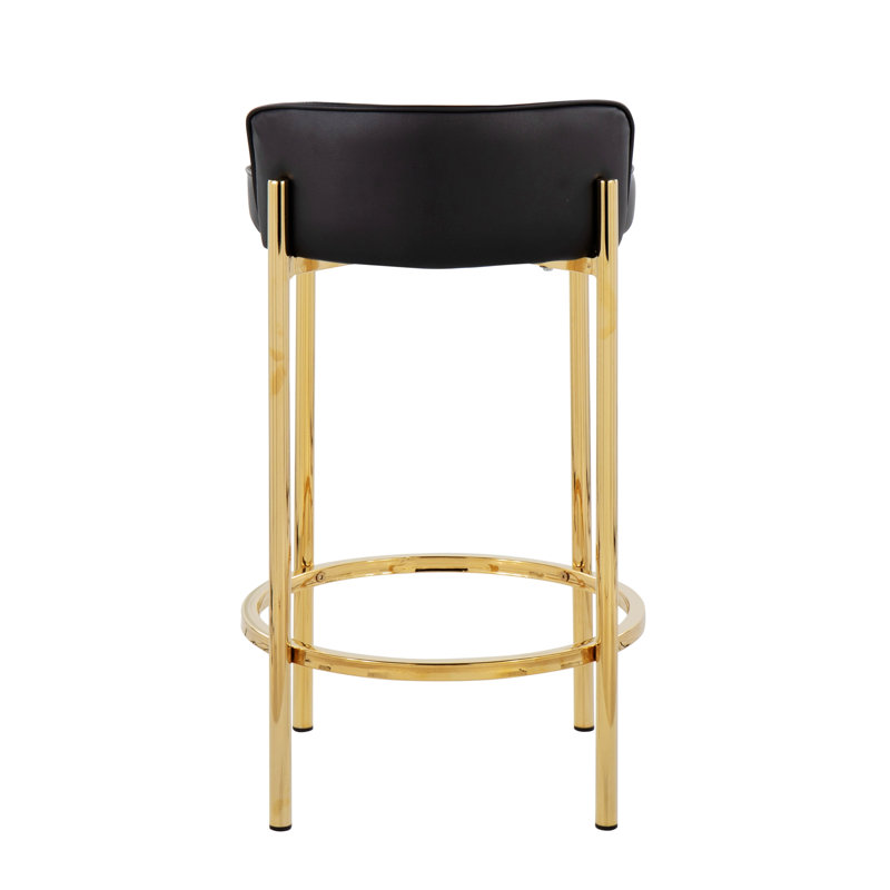Tabouret de comptoir Johntae, Or, Noir