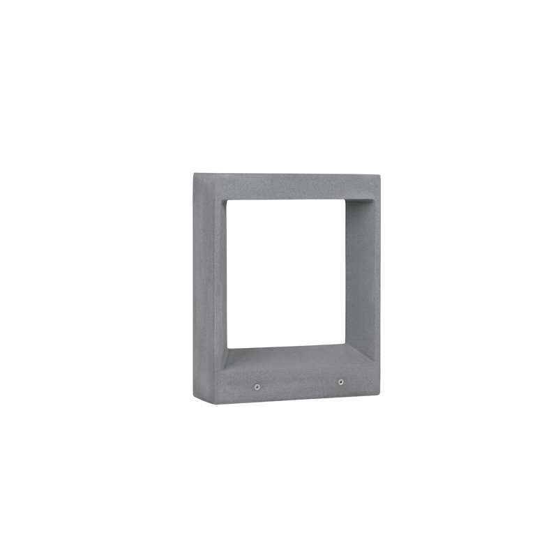 Grey Integrated LED Concrete Bollard Light, 35cm H x 28cm W x 10cm D
