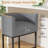 Stylish Barrel-Back Bar Stool with Cushioned Seat and Black Metal Frame-2067429862
