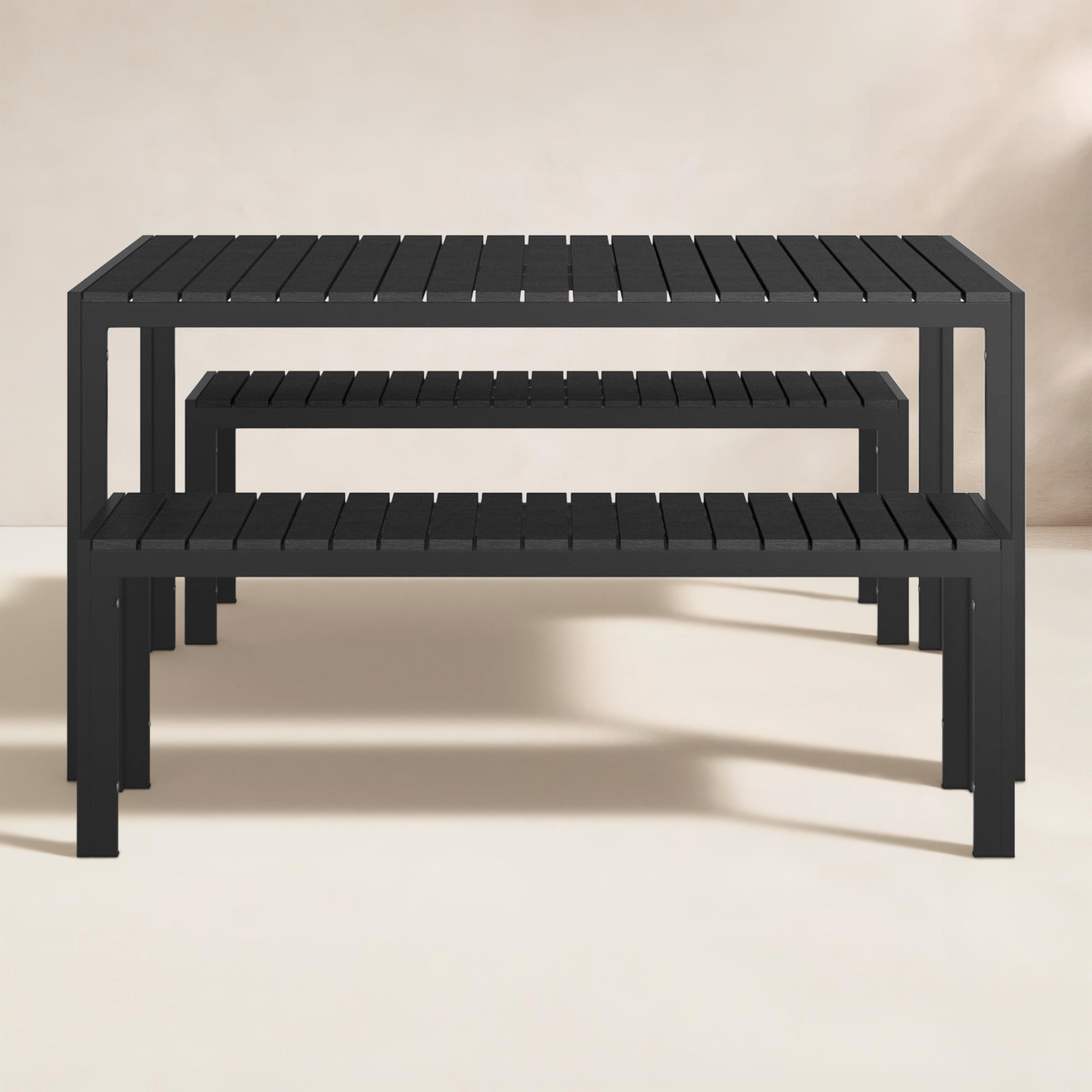 Joel 59" Patio Dining Set, Black