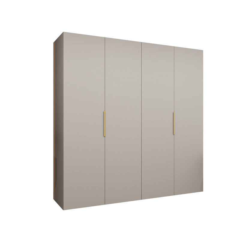Manufactured Wood Wardrobe, cashmere + handles: gold