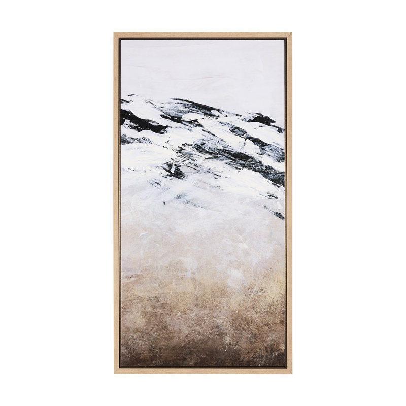 Toile texturée embellie à la main Black Strokes III a, H 42,875 po x l 22,875 po x P 1,5 po, Cadre naturel