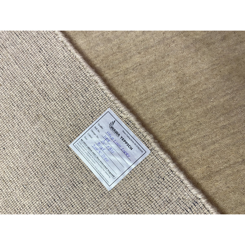 Hand Woven Beige Indoor Rug, Rectangle 200 x 300cm