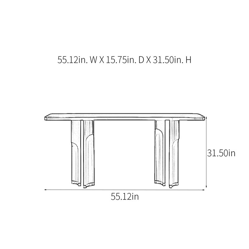 Console Modern Minimalist Art, H 31,5 po x l 55,12 po x P 15,75 po, Noir