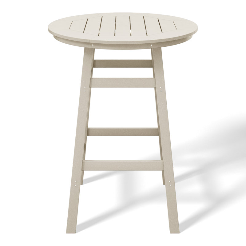 Table de bar d'extérieur ronde 35 po Laguna, 42'' H x 35" W x 35" D, Gris