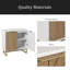 Armoire de rangement blanche et dorée avec 2 portes, armoire buffet moderne, armoire de cuisine avec buffet de rangement pour le salon