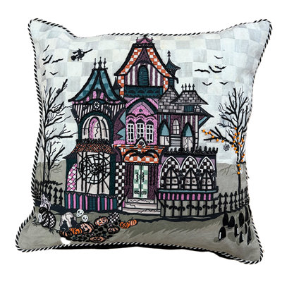 Haunted House Throw Pillow