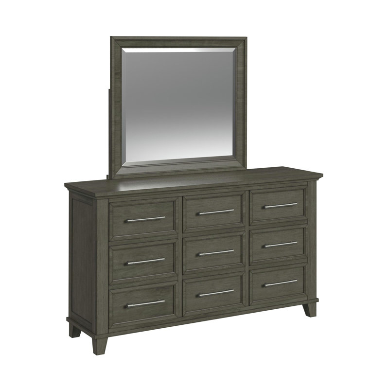Ensemble commode et miroir Sneed, Brun