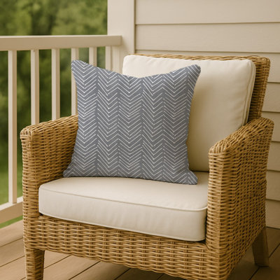 Scribble Chevron 14 Outdoor Throw Pillow