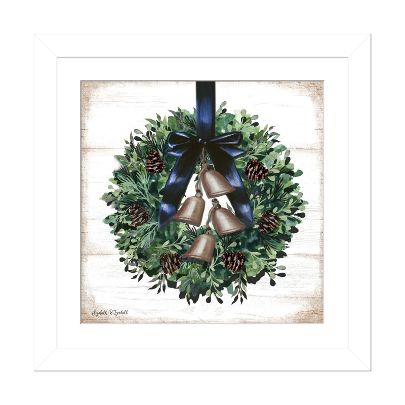 Couronne d'arc bleu marine - reproduction d'art mural - papier d'art encadré, H 16 po x l 16 po, Blanc