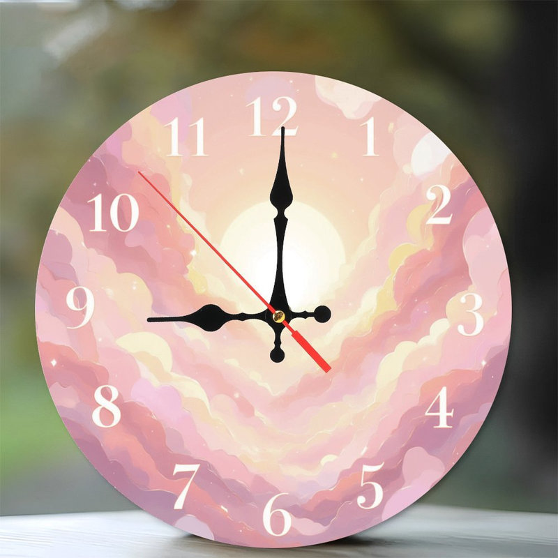 Horloge, chiffres, ciel, nuages, soleil