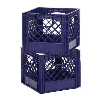 Buddeez 16QT Classic Milk Crate Set,  Blue
