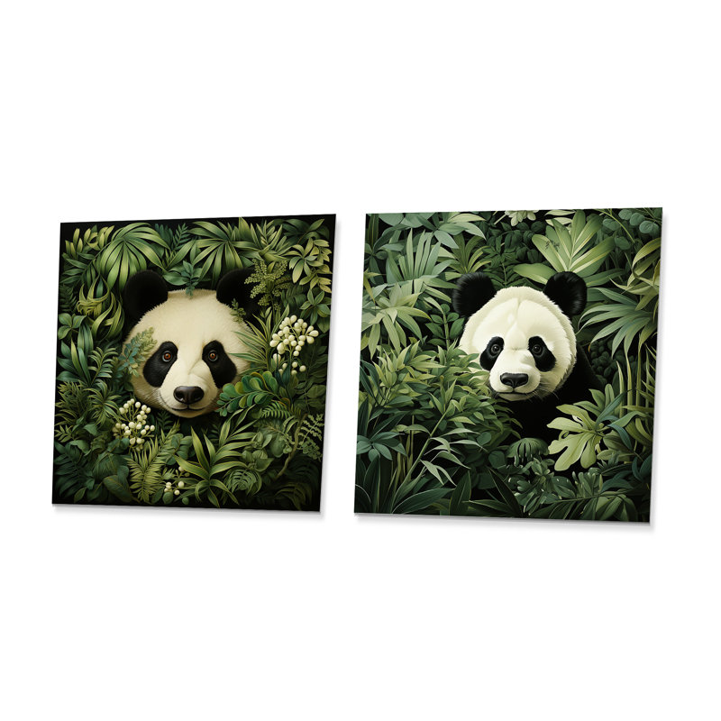 Panda Hideaway Panda Bamboo Foliage I - Panda, H 16 po x l 32 po